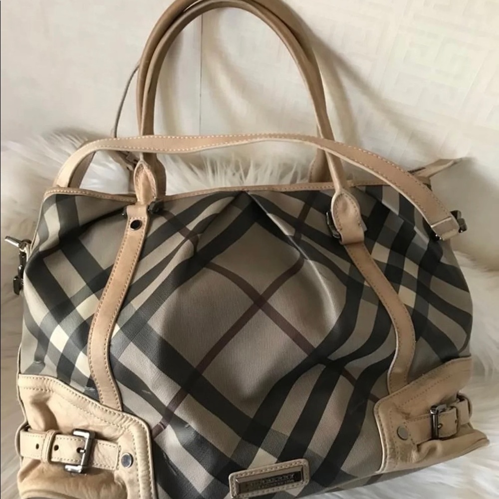 Burberry haymarket smoked check tote